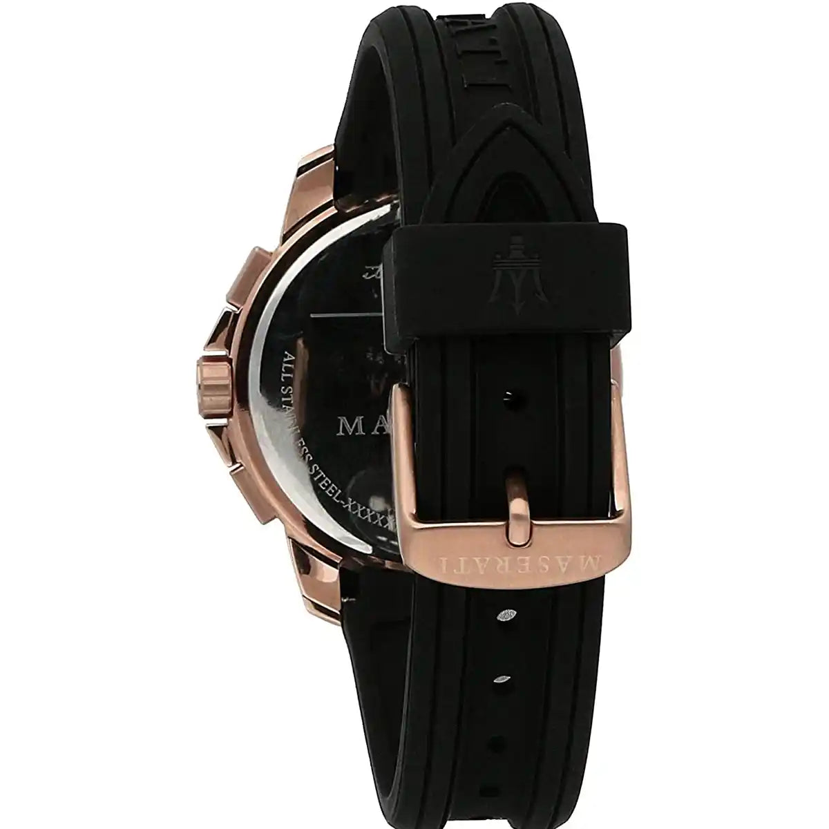 Maserati Sfida R8851123008 44mm Men’s Chronograph Watch – Black Striped Dial & Black Rubber Strap