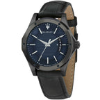 Maserati Circuito R8851127002 44mm Men’s Quartz Watch – Blue Dial & Black Alligator-Pattern Leather Strap