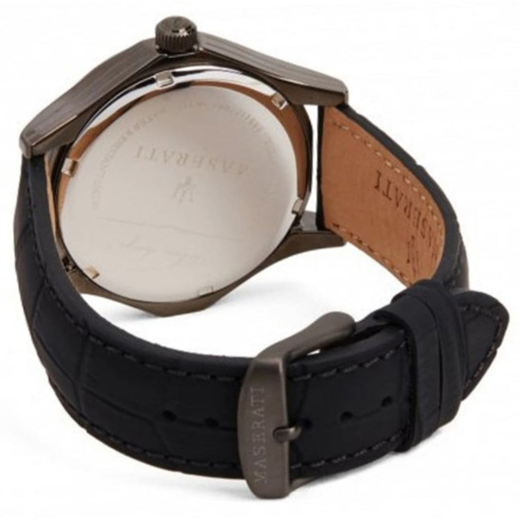 Maserati Circuito R8851127002 44mm Men’s Quartz Watch – Blue Dial & Black Alligator-Pattern Leather Strap