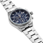 Maserati Competizione R8853100011 43mm Men’s Quartz Watch – Blue Multi-Function Dial & Silver-Tone Link Bracelet