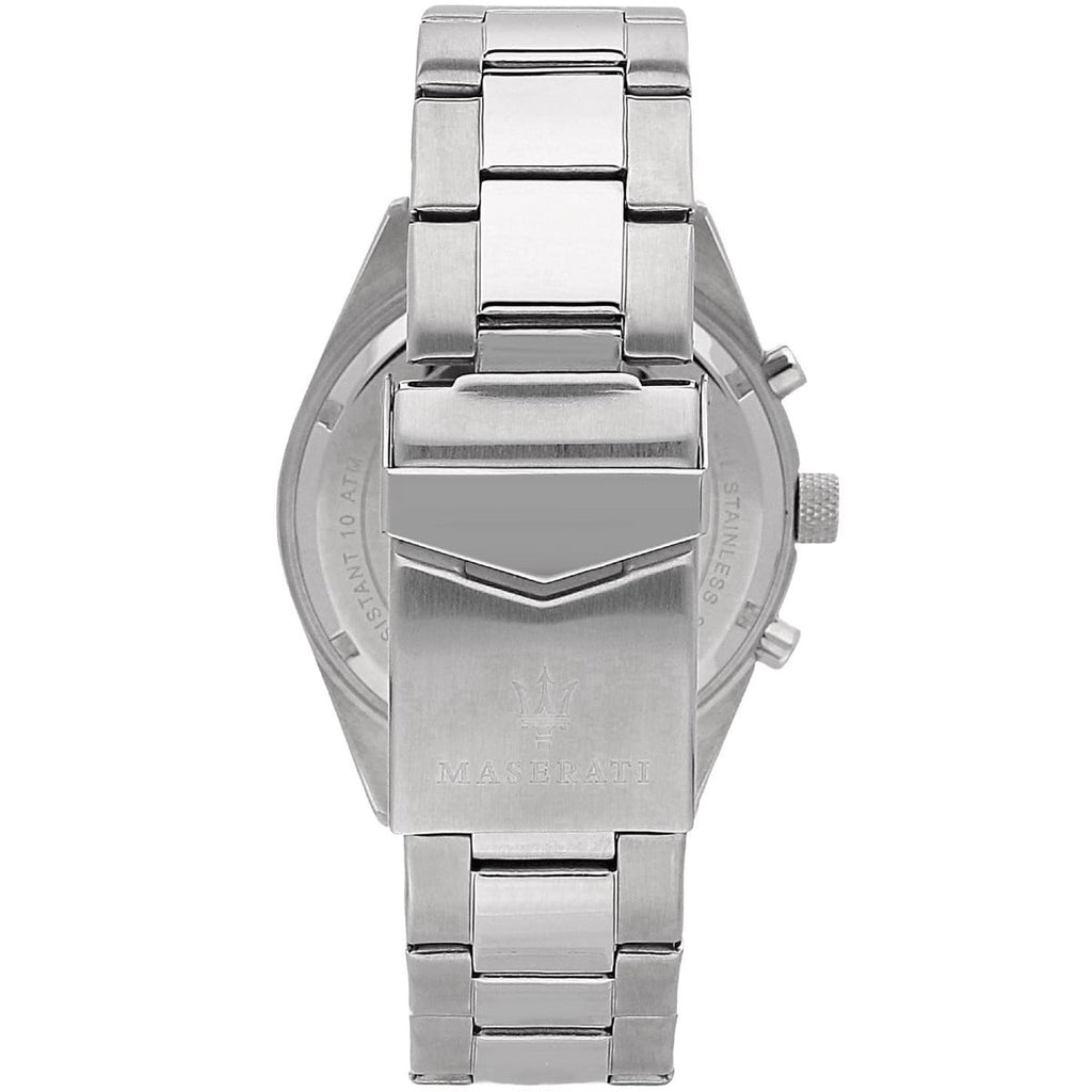 Maserati Competizione R8853100018 43mm Men’s Quartz Watch – Silver Multi-Function Dial & Silver-Tone Link Bracelet