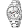Maserati Competizione R8853100018 43mm Men’s Quartz Watch – Silver Multi-Function Dial & Silver-Tone Link Bracelet