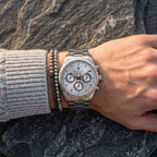 Maserati Competizione R8853100018 43mm Men’s Quartz Watch – Silver Multi-Function Dial & Silver-Tone Link Bracelet