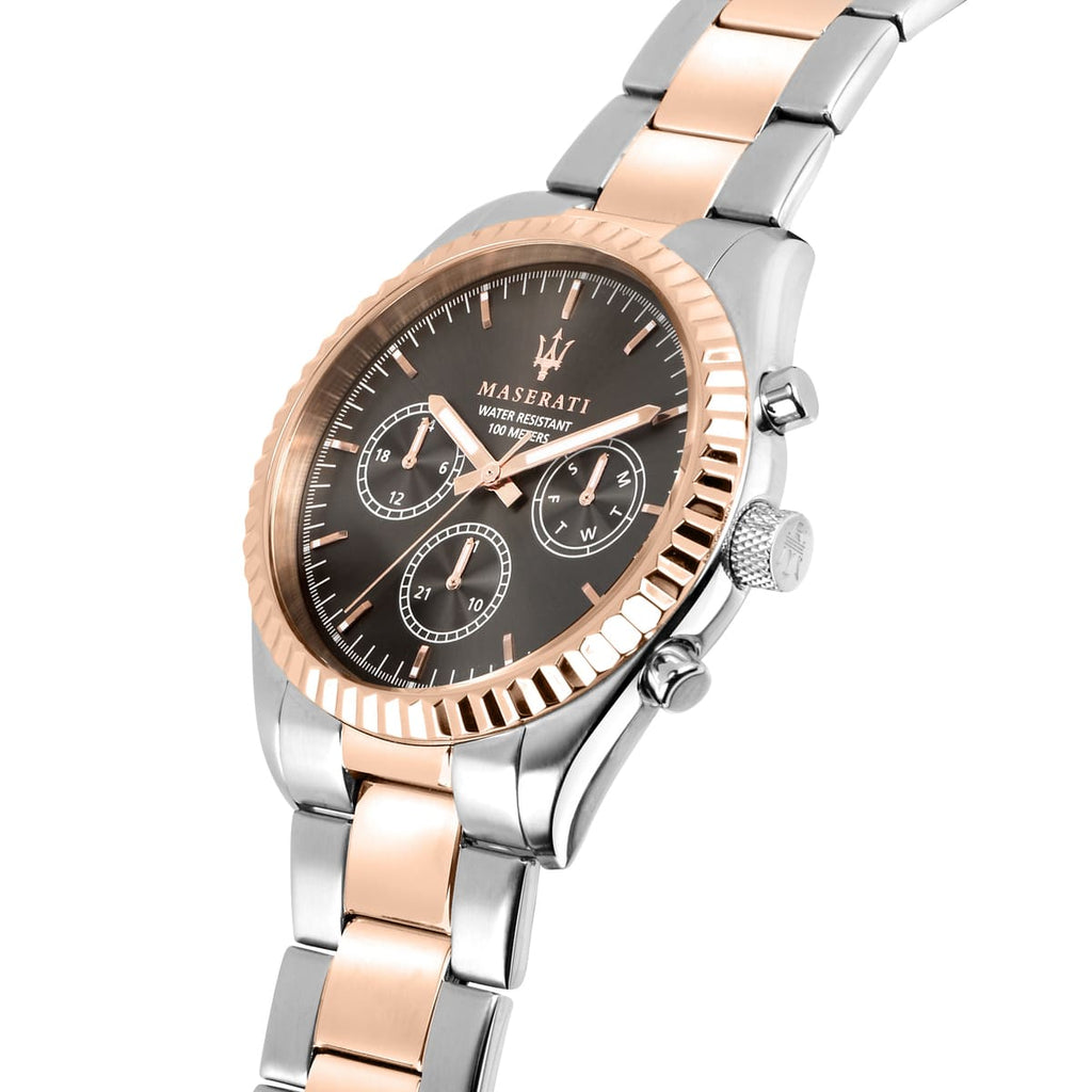 Maserati Competizione R8853100020 43mm Men’s Quartz Watch – Black Sunray Dial & Two-Tone Link Bracelet