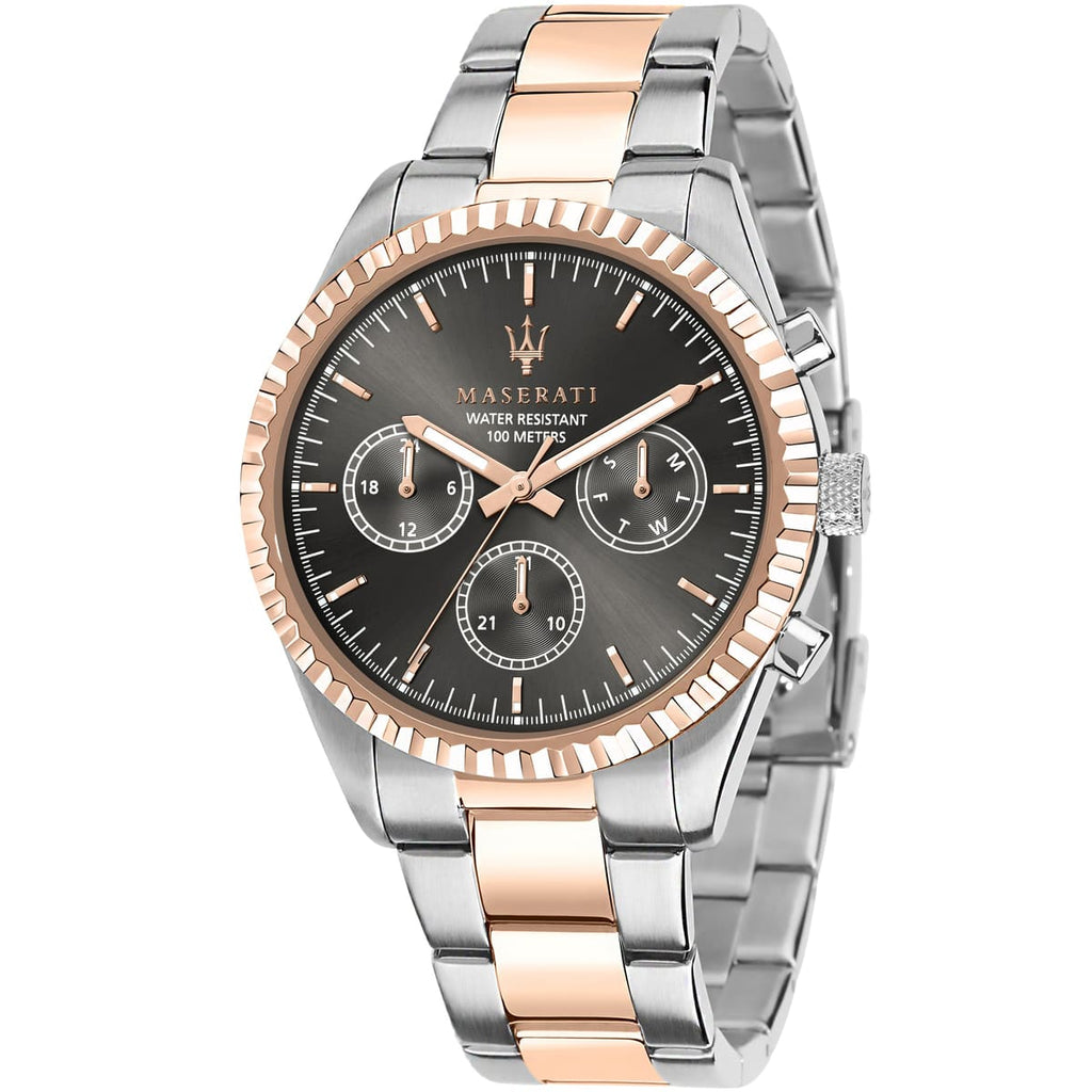 Maserati Competizione R8853100020 43mm Men’s Quartz Watch – Black Sunray Dial & Two-Tone Link Bracelet