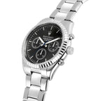 Maserati Competizione R8853100023 43mm Men’s Quartz Watch – Black Multi-Function Dial & Silver-Tone Link Bracelet
