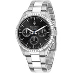 Maserati Competizione R8853100023 43mm Men’s Quartz Watch – Black Multi-Function Dial & Silver-Tone Link Bracelet