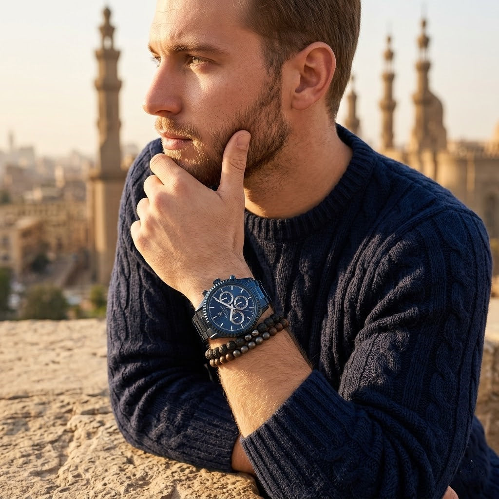 Maserati Competizione Blue Edition R8853100025 43mm Men’s Quartz Watch – Blue Honeycomb-Textured Dial & All-Blue Link Bracelet