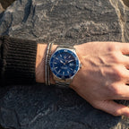 Maserati Competizione R8853100036 43mm Men’s Quartz Watch – Blue Honeycomb-Textured Dial & Silver-Tone Link Bracelet