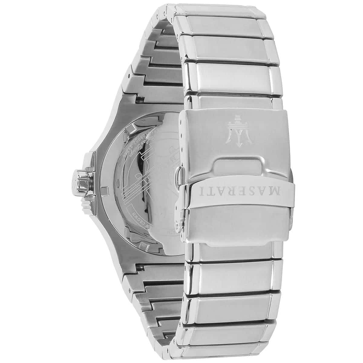 Maserati Potenza Corse R8853108002 42mm Men’s Quartz Watch – Silver Waffle Dial & Silver-Tone Link Bracelet