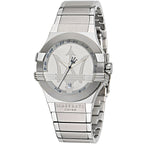 Maserati Potenza Corse R8853108002 42mm Men’s Quartz Watch – Silver Waffle Dial & Silver-Tone Link Bracelet