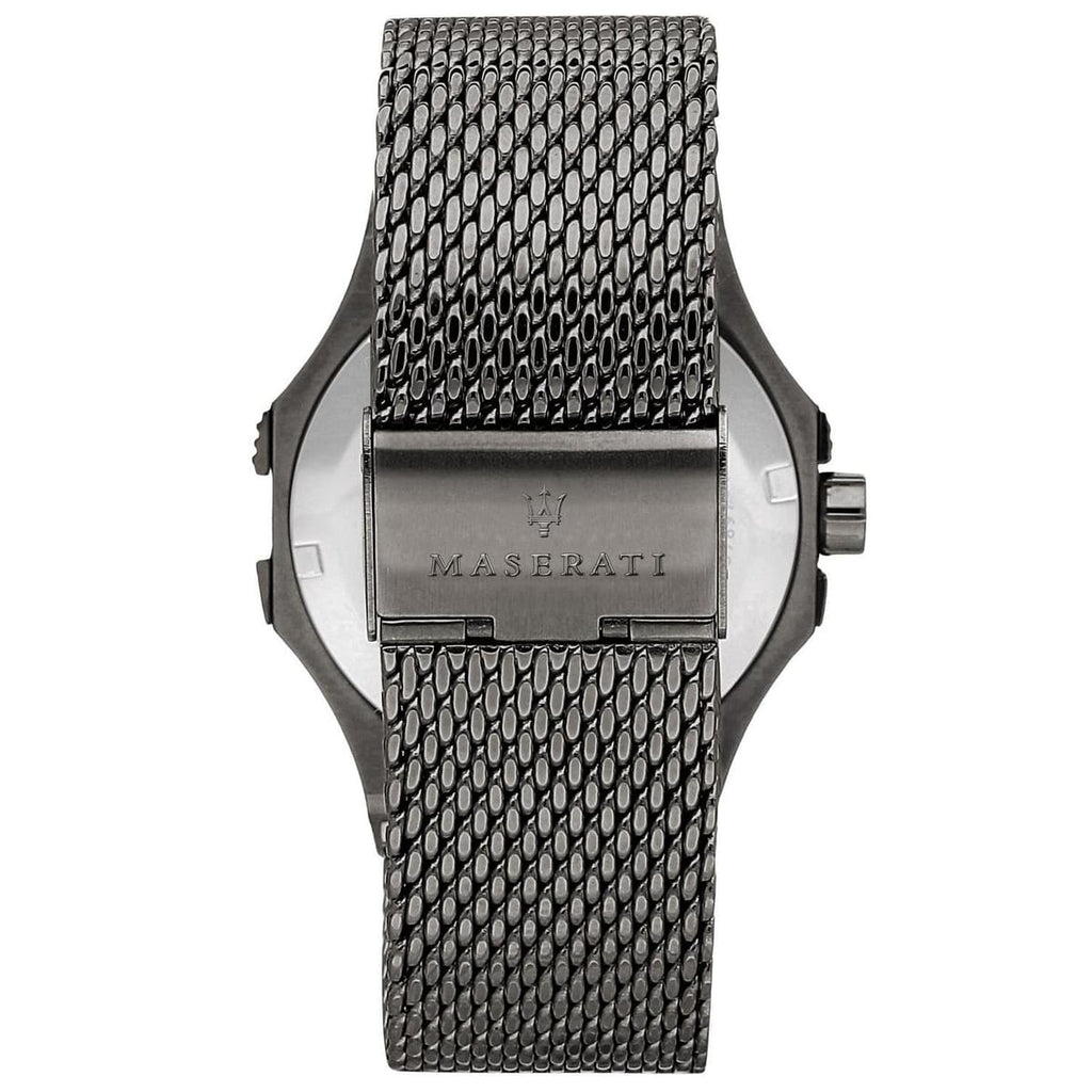 Maserati Potenza R8853108005 42mm Men’s Quartz Watch – Blue Textured Dial & Grey Stainless Steel Mesh Strap