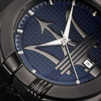 Maserati Potenza R8853108005 42mm Men’s Quartz Watch – Blue Textured Dial & Grey Stainless Steel Mesh Strap
