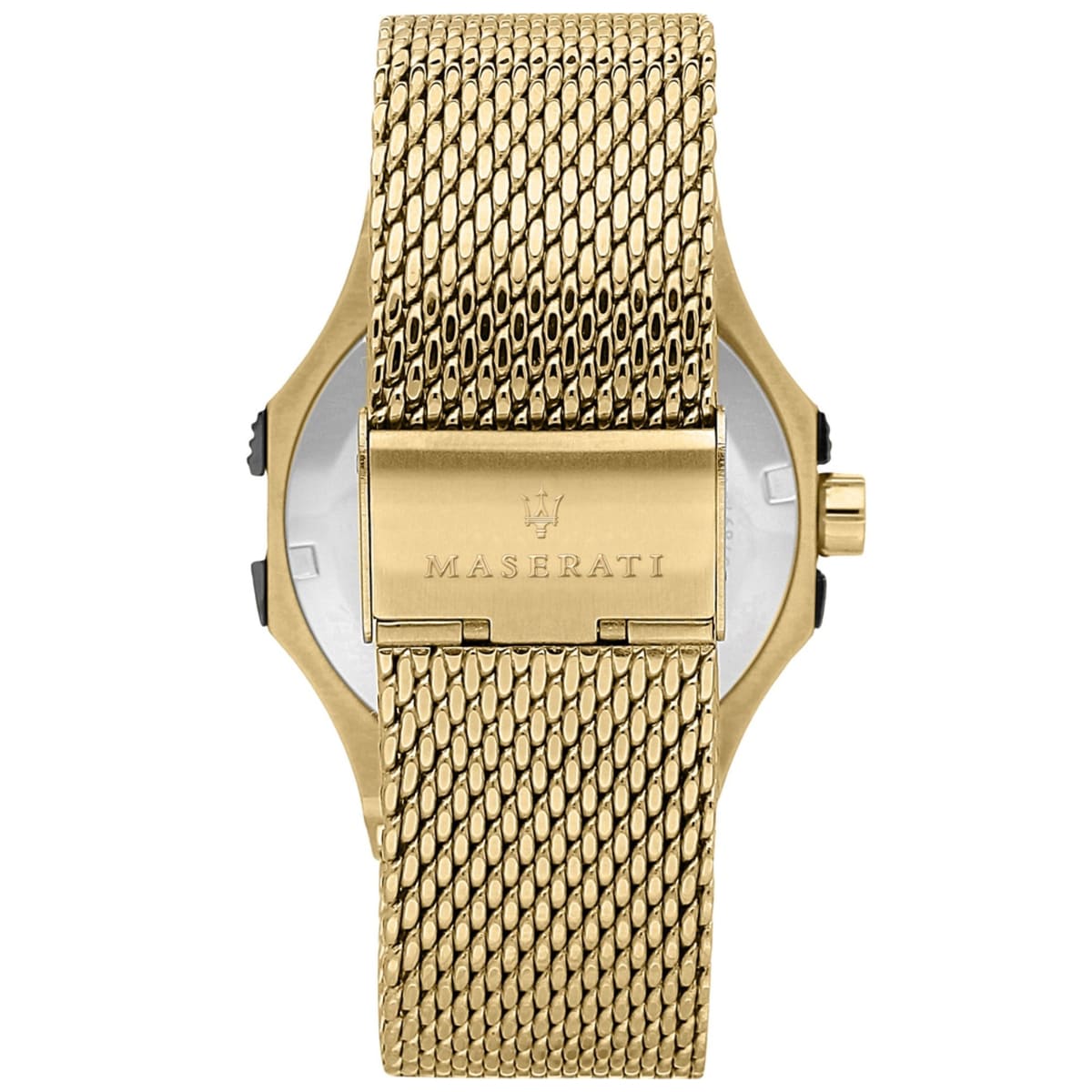 Maserati Potenza R8853108006 42mm Men’s Quartz Watch – Black Textured Dial & Gold Stainless Steel Mesh Strap