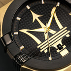 Maserati Potenza R8853108006 42mm Men’s Quartz Watch – Black Textured Dial & Gold Stainless Steel Mesh Strap
