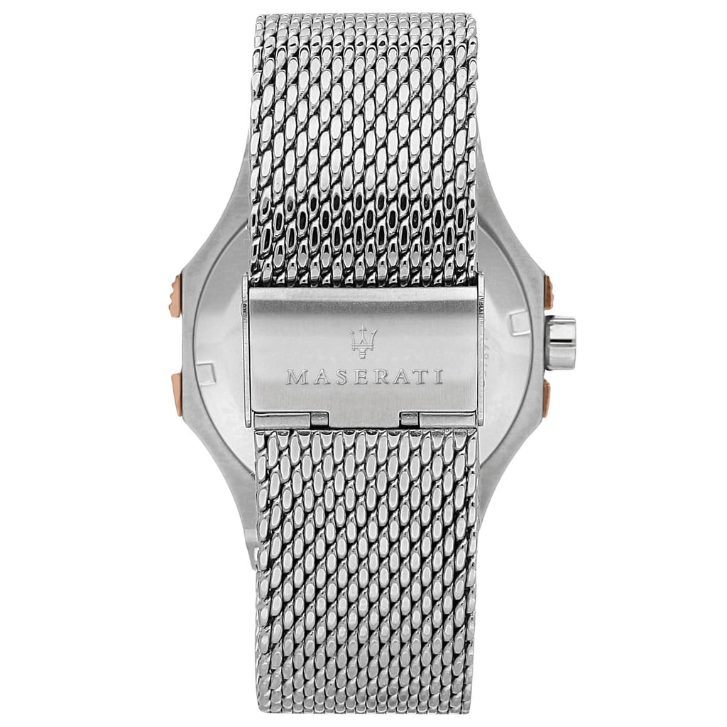 Maserati Potenza R8853108007 42mm Men’s Quartz Watch – Gray Textured Dial & Silver Mesh Strap
