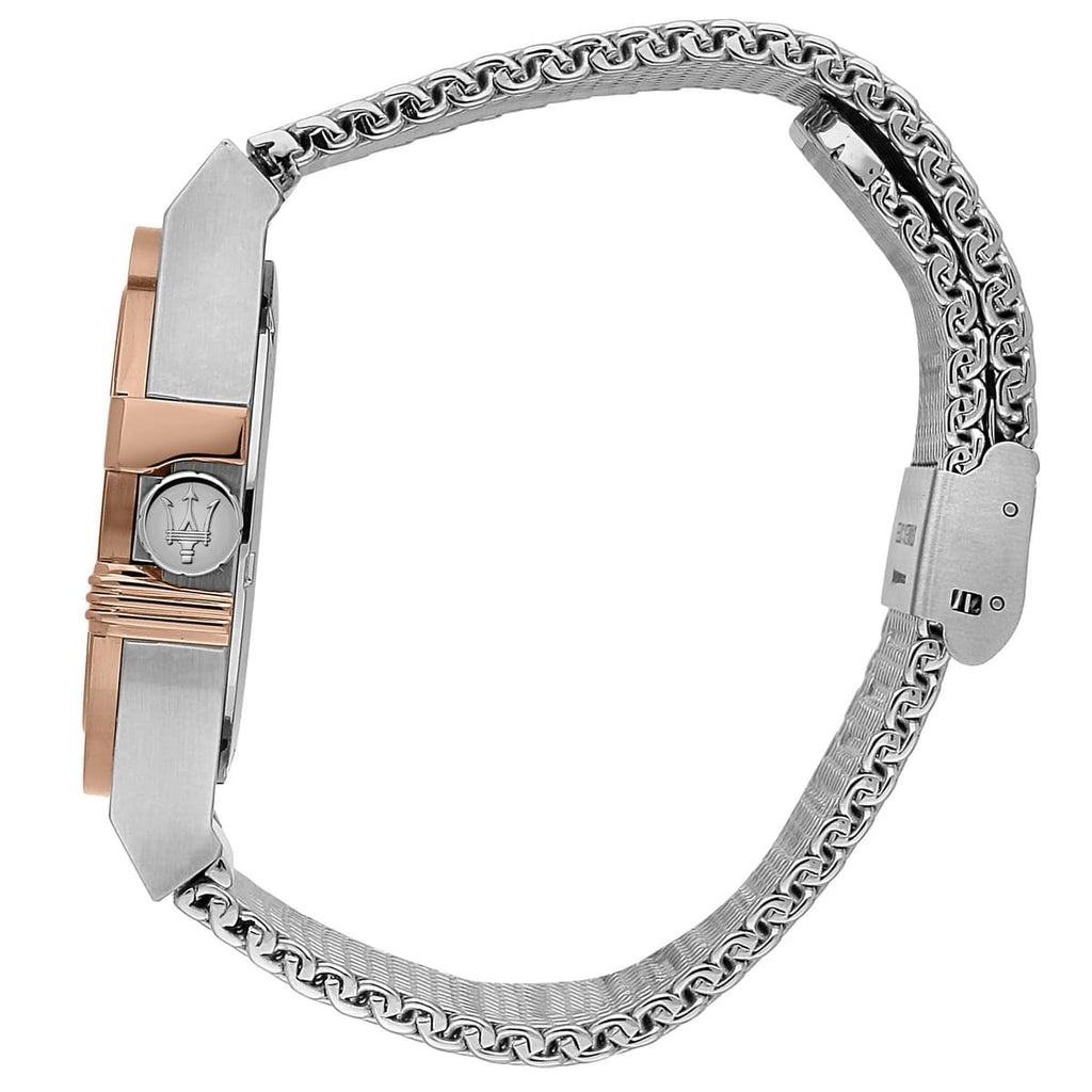 Maserati Potenza R8853108007 42mm Men’s Quartz Watch – Gray Textured Dial & Silver Mesh Strap