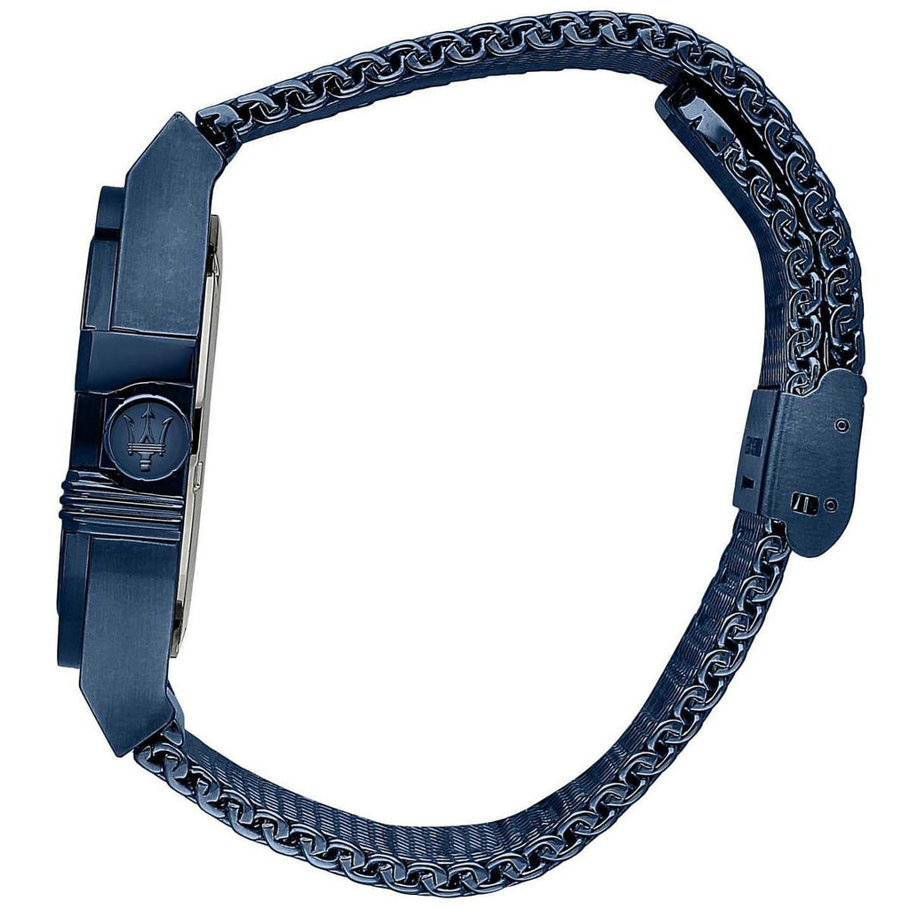 Maserati Potenza R8853108008 42mm Men’s Quartz Watch – Blue Waffle Dial & Navy Blue Mesh Strap