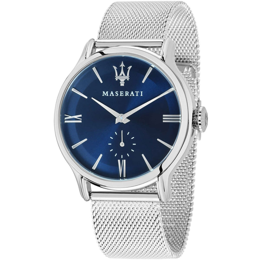 Maserati Epoca R8853118006 42mm Men’s Quartz Watch – Blue Sunray Dial & Silver Mesh Strap