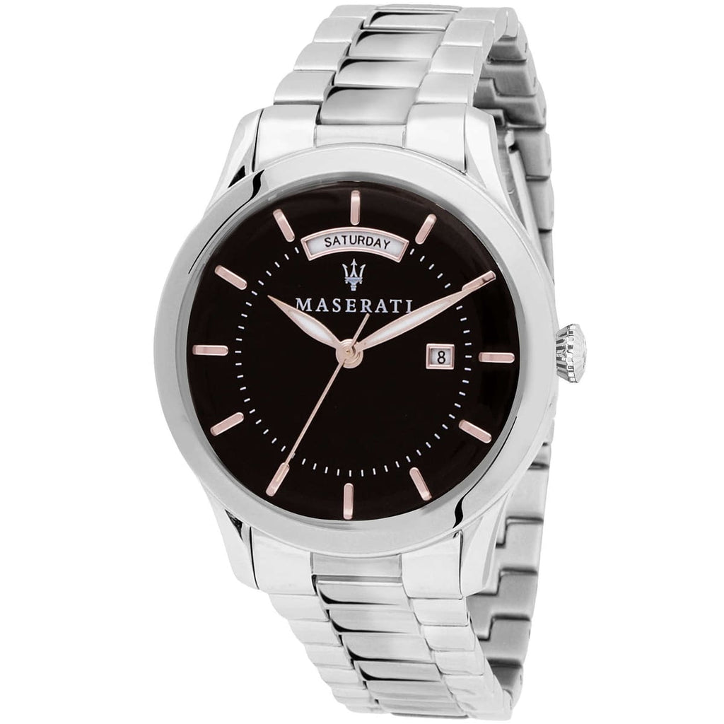 Maserati Tradizione R8853125002 40mm Men’s Quartz Watch – Black Dial & Silver-Tone Link Bracelet