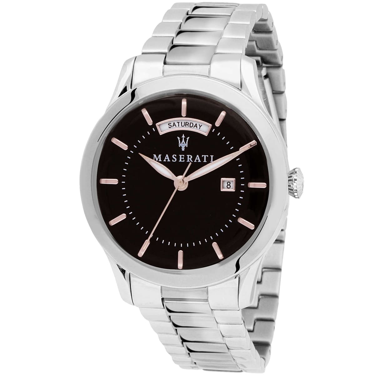 Maserati Tradizione R8853125002 40mm Men’s Quartz Watch – Black Dial & Silver-Tone Link Bracelet