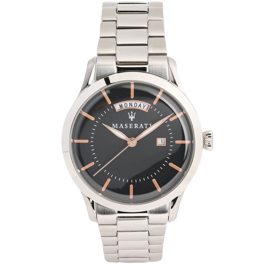 Maserati Tradizione R8853125002 40mm Men’s Quartz Watch – Black Dial & Silver-Tone Link Bracelet