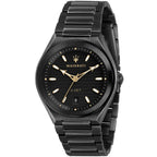 Maserati Triconic R8853139004 43mm Men’s Quartz Watch – Black Striped Dial & Black Link Bracelet