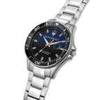 Maserati Sfida R8853140001 44mm Men’s Quartz Watch – Blue To Black Gradient Dial & Silver-Tone Link Bracelet
