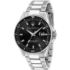 Maserati Sfida R8853140002 44mm Men’s Quartz Watch – Black Sunray Dial & Silver-Tone Link Bracelet