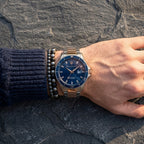 Maserati Sfida R8853140003 44mm Men’s Quartz Watch – Blue Sunray Dial & Two-Tone Link Bracelet