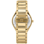 Maserati Stile R8853142004 45mm Men’s Quartz Watch – Black Waffle-Textured Dial & Gold Link Bracelet