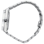 Maserati Stile R8853142005 45mm Men’s Quartz Watch – Silver/white Waffle-Textured Dial & Silver Link Bracelet