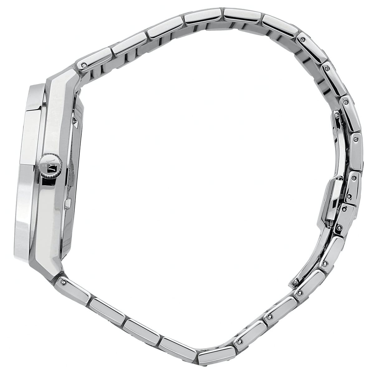 Maserati Stile R8853142005 45mm Men’s Quartz Watch – Silver/white Waffle-Textured Dial & Silver Link Bracelet