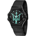 Maserati Potenza R8853144002 42mm Men’s Quartz Watch – Black Waffle Dial & Black Mesh Strap