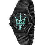 Maserati Potenza R8853144002 42mm Men’s Quartz Watch – Black Waffle Dial & Black Mesh Strap