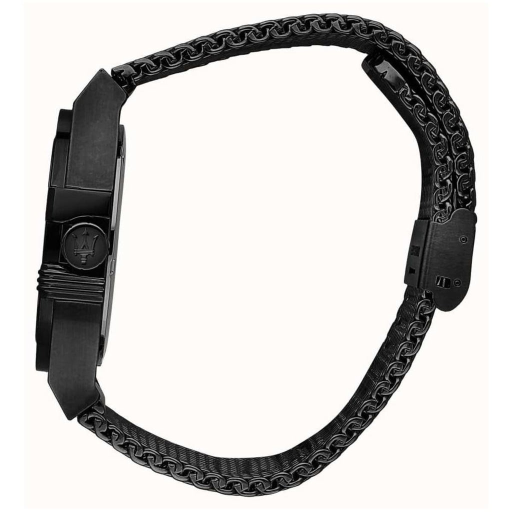 Maserati Potenza R8853144002 42mm Men’s Quartz Watch – Black Waffle Dial & Black Mesh Strap
