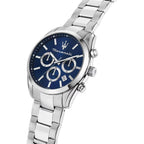 Maserati Attrazione R8853151005 43mm Men’s Chronograph Watch – Blue Sunray Dial & Silver-Tone Link Bracelet