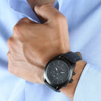 Maserati Traguardo R8871612019 45mm Men’s Chronograph Watch – Black Dial & Black Leather Strap