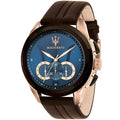 Maserati Traguardo R8871612024 45mm Men’s Chronograph Watch – Blue Sunray Dial & Brown Genuine Leather Strap