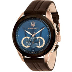 Maserati Traguardo R8871612024 45mm Men’s Chronograph Watch – Blue Sunray Dial & Brown Genuine Leather Strap