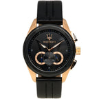 Maserati Traguardo R8871612025 45mm Men’s Chronograph Watch – Black Dial & Black Genuine Leather Strap