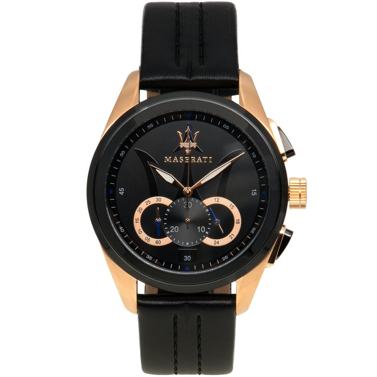 Maserati Traguardo R8871612025 45mm Men’s Chronograph Watch – Black Dial & Black Genuine Leather Strap