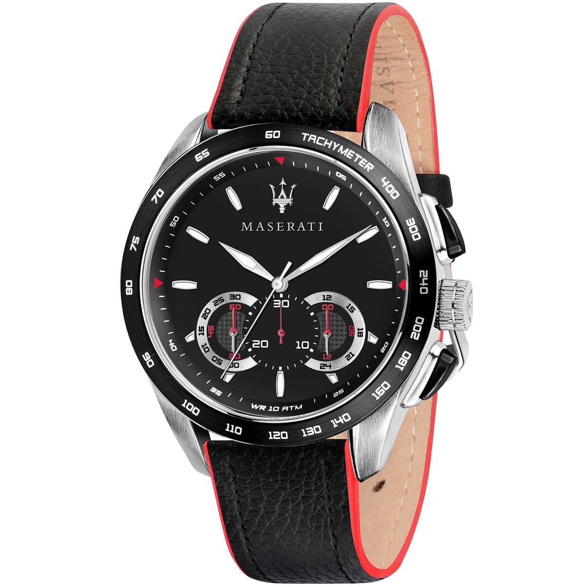 Maserati Traguardo R8871612028 45mm Men’s Chronograph Watch – Black Dial & Black Leather Strap