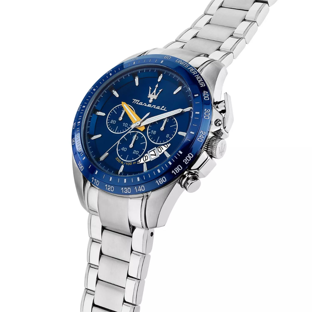 Maserati Traguardo R8871612039 45mm Men’s Chronograph Watch – Blue Dial & Silver-Tone Link Bracelet