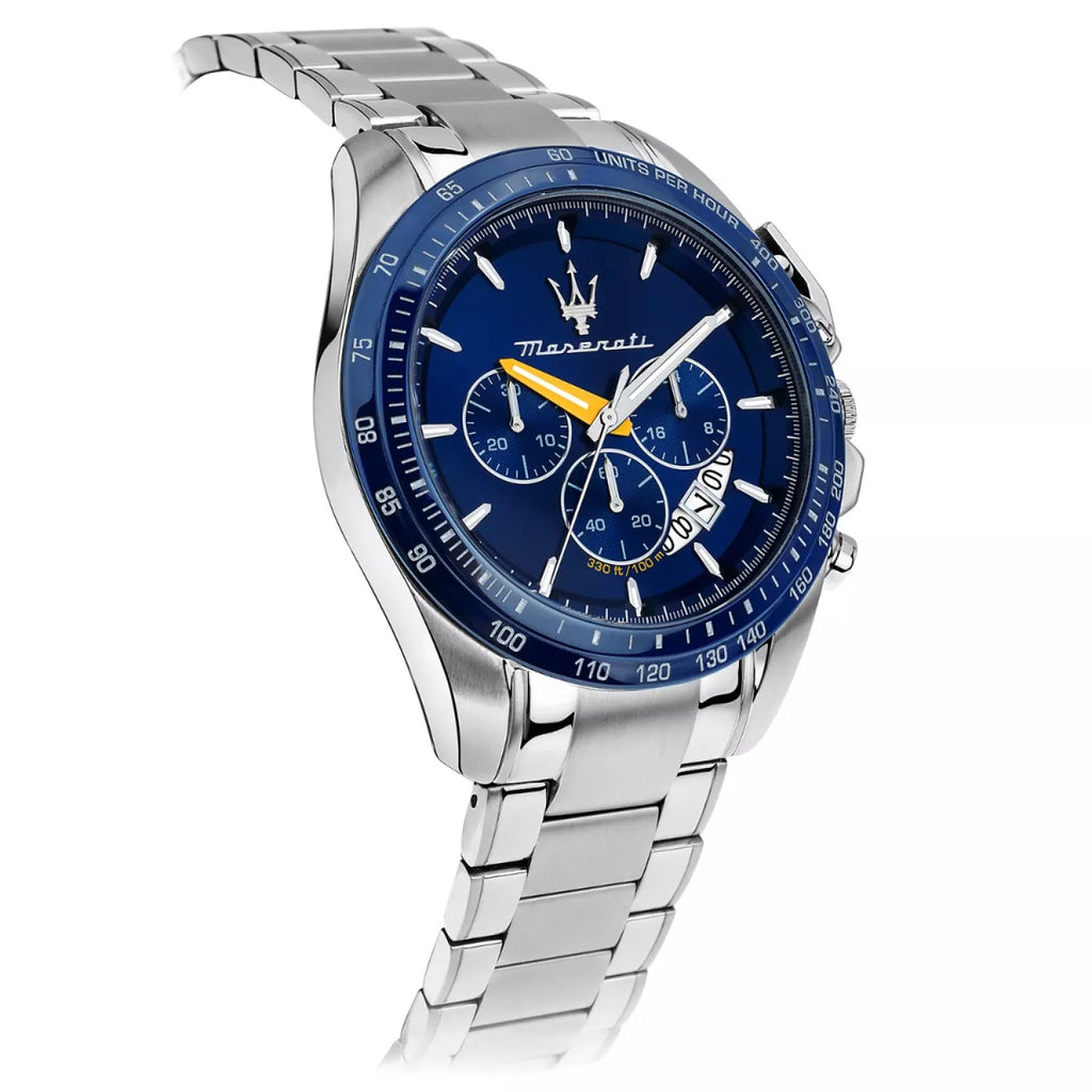 Maserati Traguardo R8871612039 45mm Men’s Chronograph Watch – Blue Dial & Silver-Tone Link Bracelet