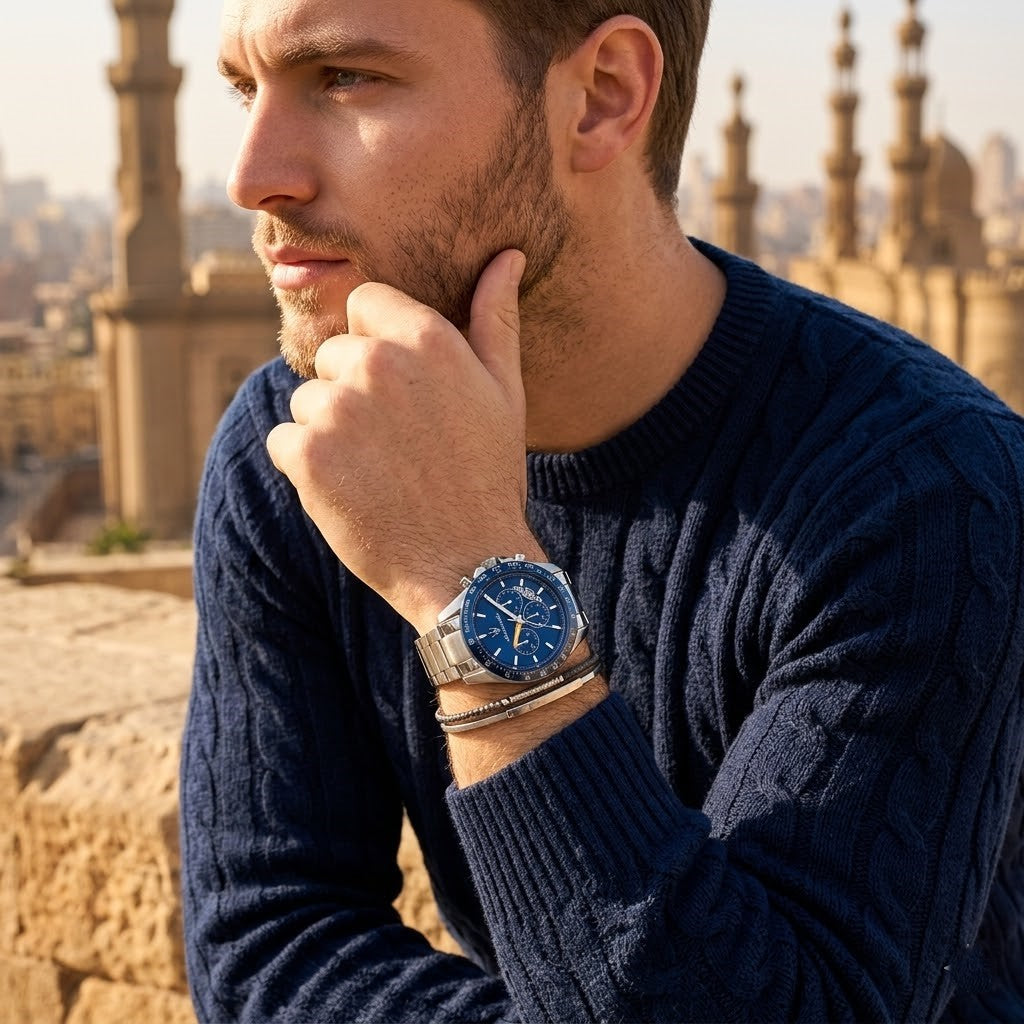 Maserati Traguardo R8871612039 45mm Men’s Chronograph Watch – Blue Dial & Silver-Tone Link Bracelet