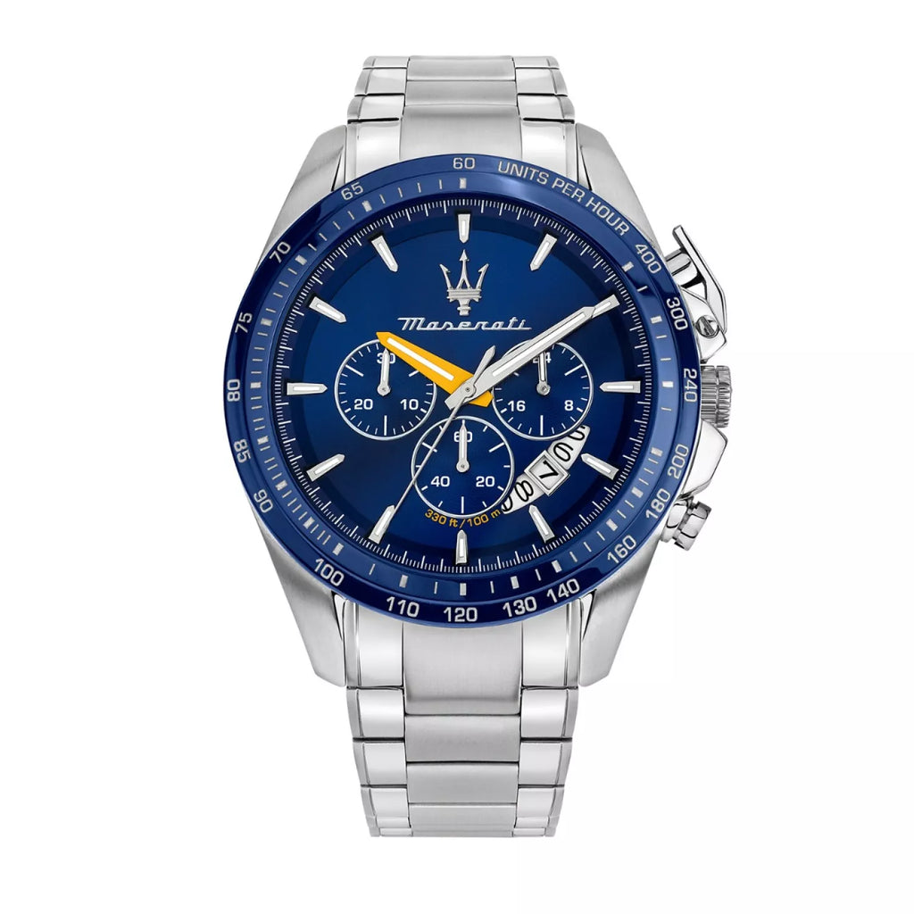 Maserati Traguardo R8871612039 45mm Men’s Chronograph Watch – Blue Dial & Silver-Tone Link Bracelet