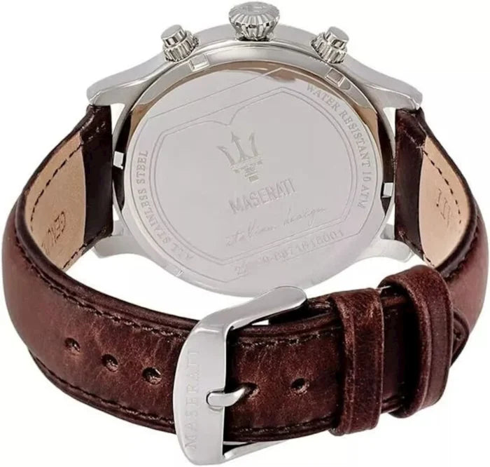 Maserati Epoca R8871618001 42mm Men’s Chronograph Watch – Blue Sunray Dial & Brown Leather Strap