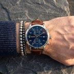 Maserati Epoca R8871618001 42mm Men’s Chronograph Watch – Blue Sunray Dial & Brown Leather Strap