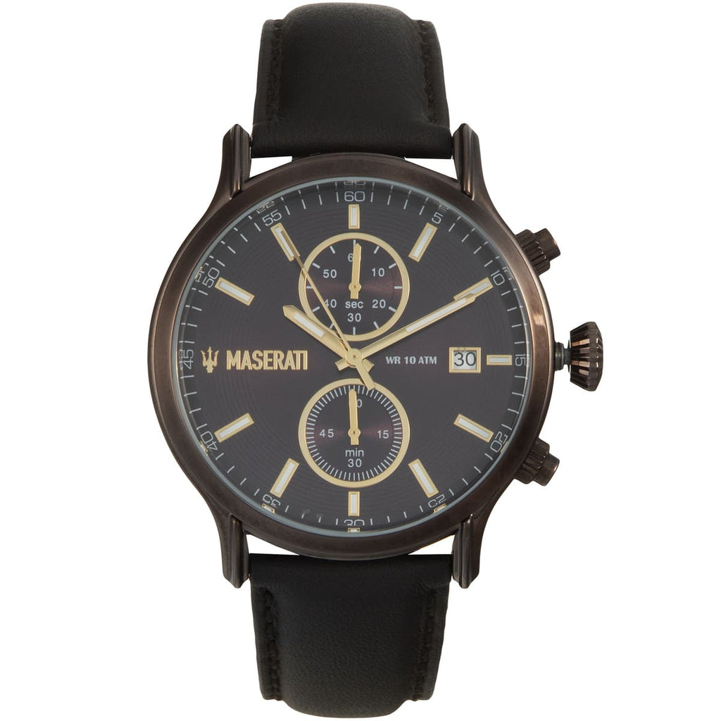 Maserati Epoca R8871618006 42mm Men’s Chronograph Watch – Brown Sunray Dial & Brown Leather Strap